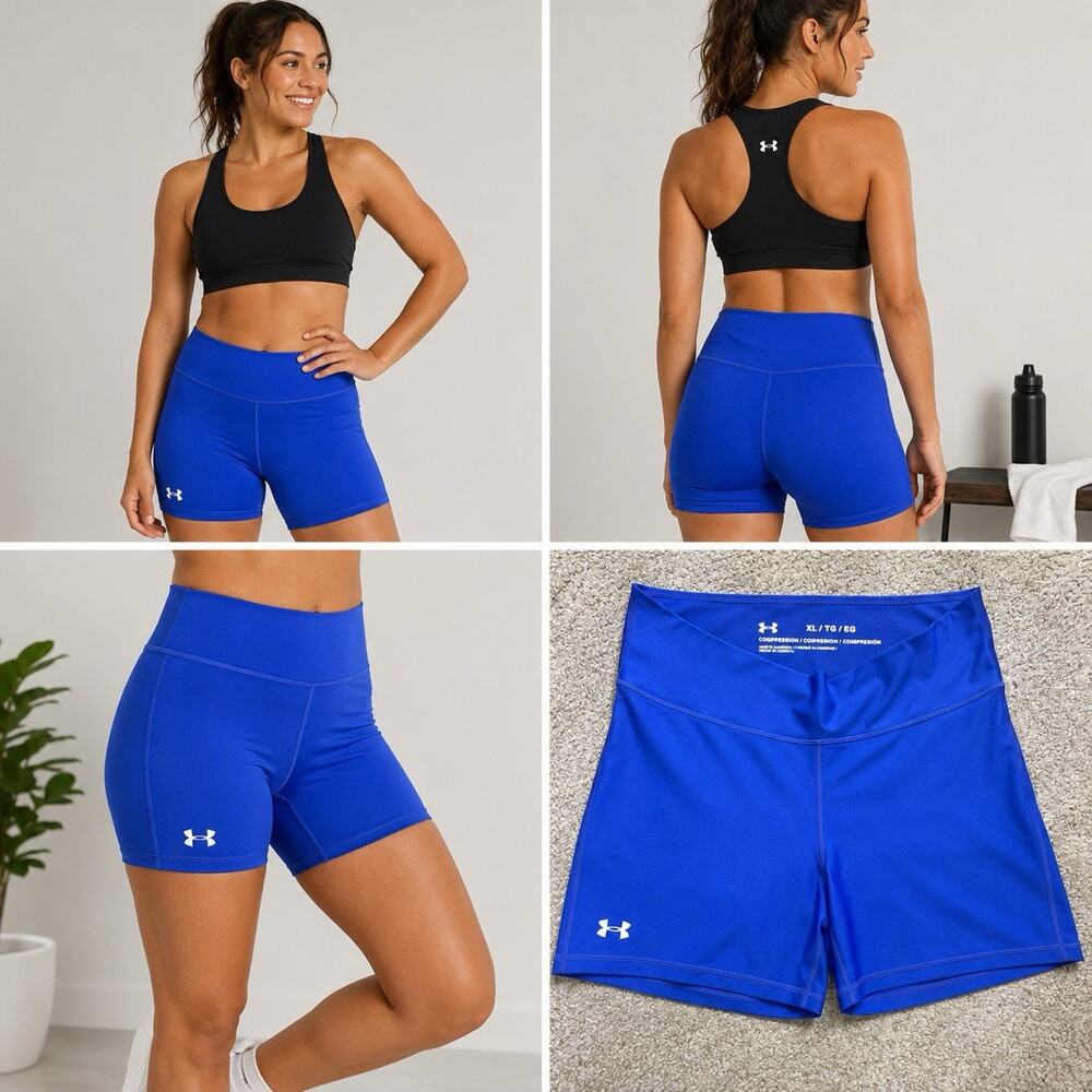 Under Armour Compression Shorts Blue Athletic Training Gym Women’s XL